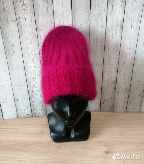 Шапка женская из пуха норки, ручная работа