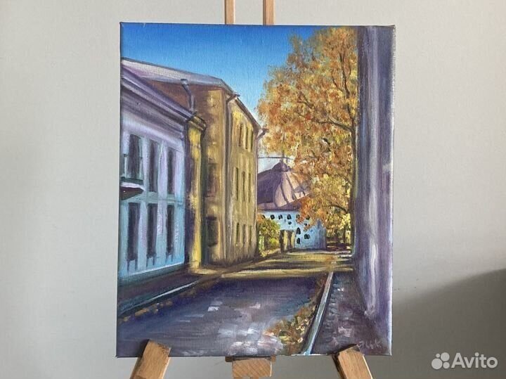 Картина маслом на холсте осень Выборг