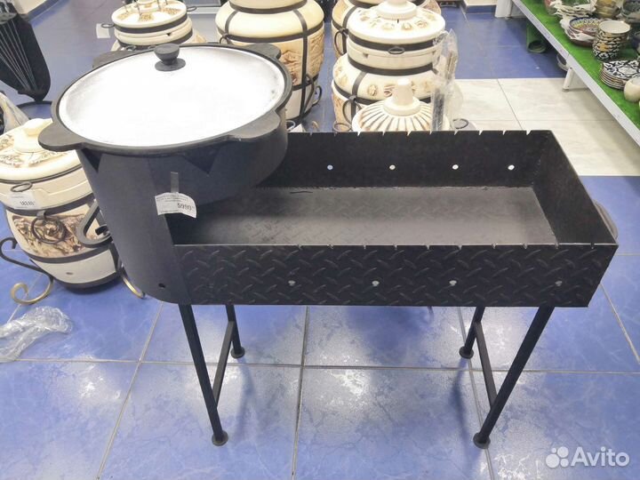 Мангал с печью под Казан разборный