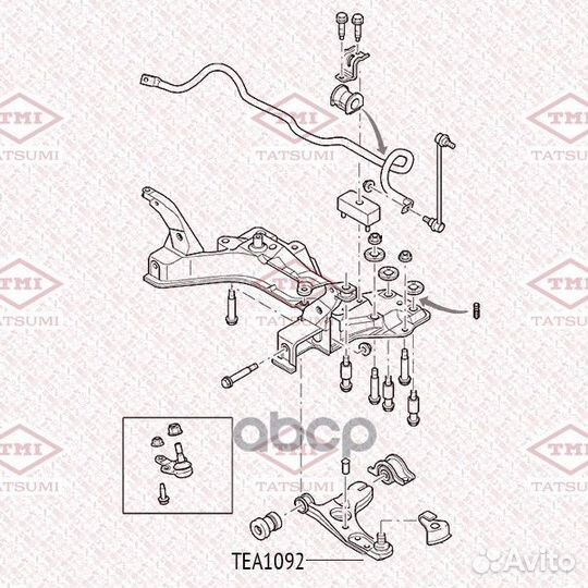 Опора шаровая перед прав лев tatsumi TEA1092 TE