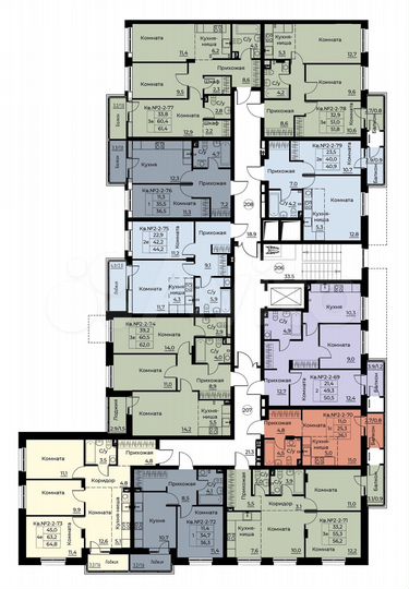 3-к. квартира, 62 м², 2/10 эт.