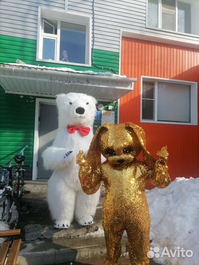 Белый Мимишка и зайка