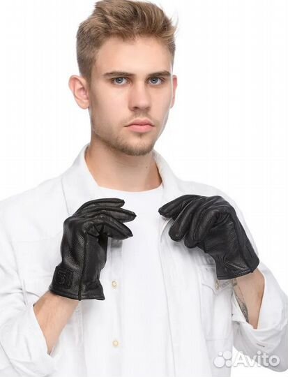 Мягкие Перчатки муж Etre Accepte кожа размер 9,5