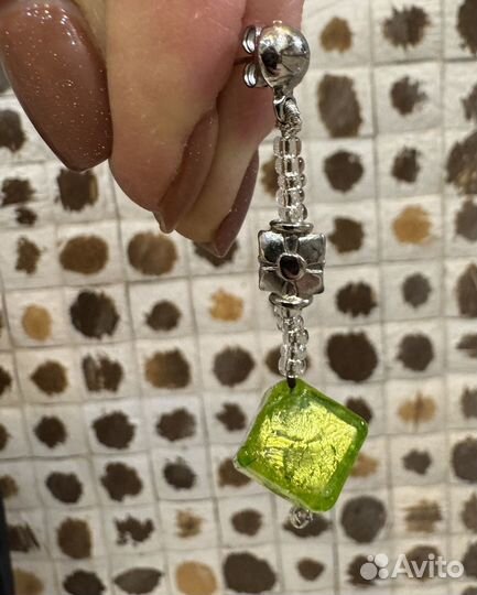 Серьги муранское стекло бисер