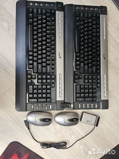 Беспроводные 2шт клавиатуры и 2 мышки +зарядное
