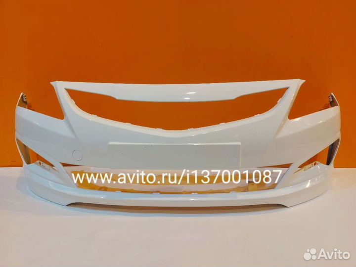 Бампер на Hyundai Solaris 1 белый