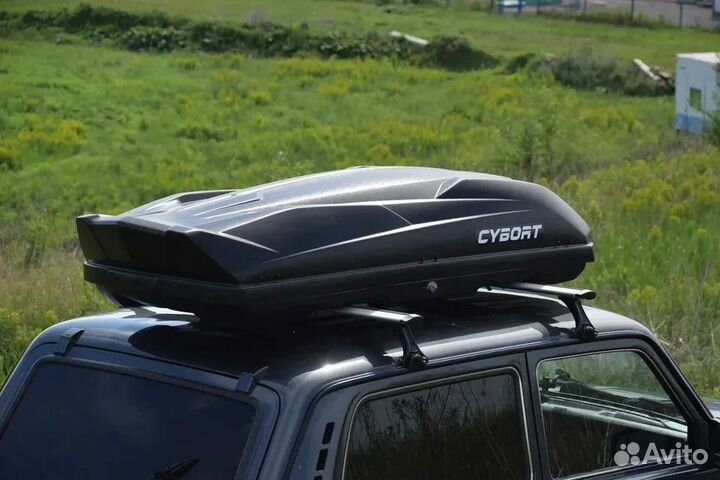 Автобокс на крышу Cybort (чёрный матовый)