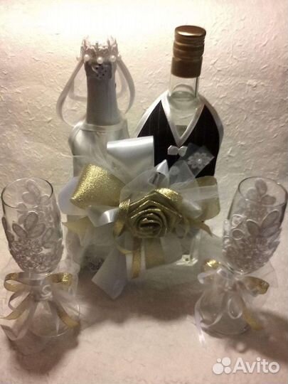 Свадебные аксессуары на шампанское (жених/невеста)