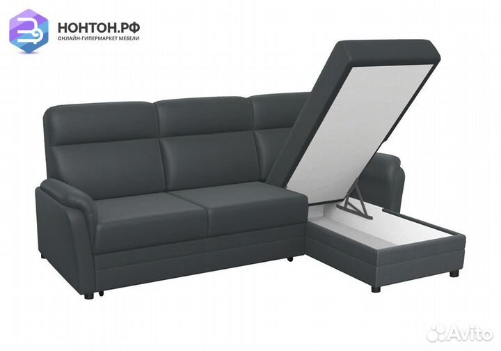 Диван угловой дельфин Омега 2-1 чёрный