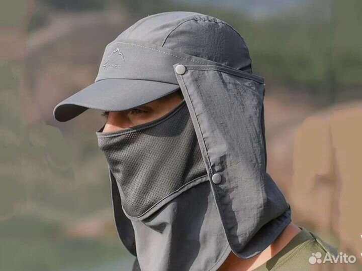 Кепка для рыбалки с защитой шеи мужская летняя