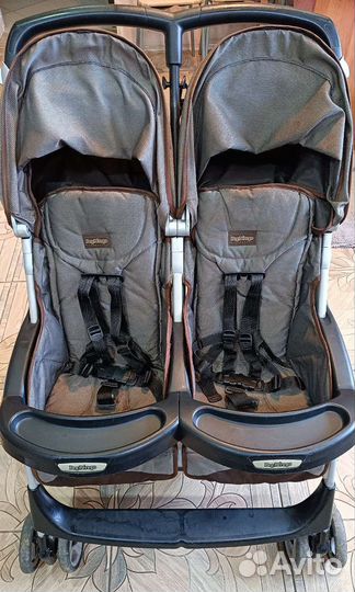 Прогулочная коляска peg perego для двойни погодок