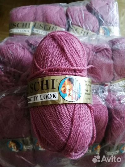 Нитки для вязания темно-розовые