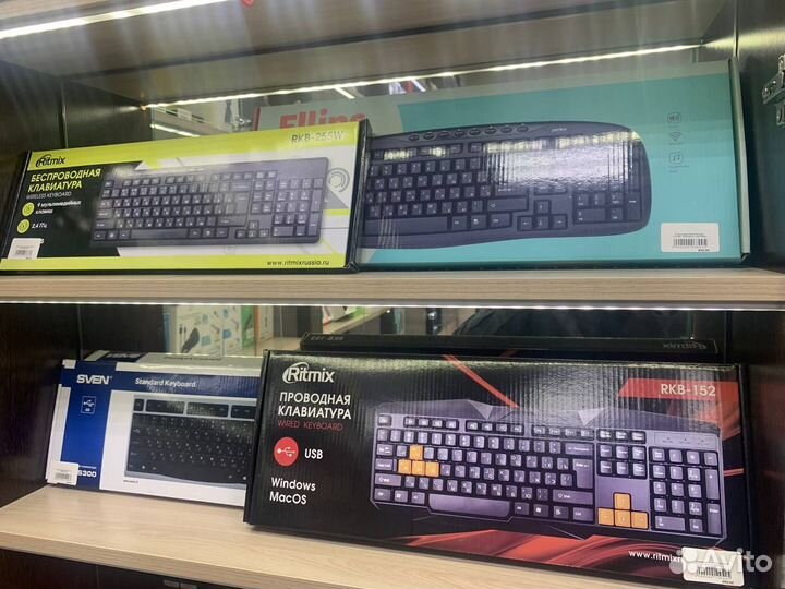 Наборы клавиатура, мышь, наушники новые