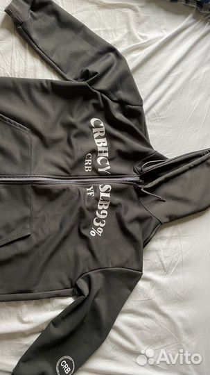 Худи на молнии темно серое XL