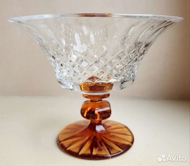 Ваза для фруктов на ножке хрусталь СССР