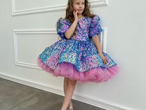 Переливающееся короткое платье детское
