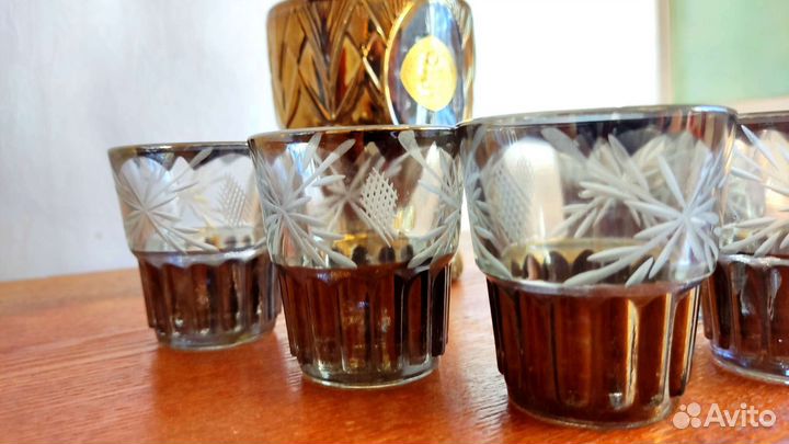 Рюмочный набор 6 штук, графин без повреждений