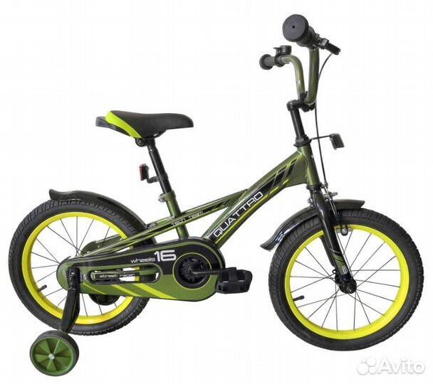 Велосипед детский Tech Team Quattro зеленый. новый