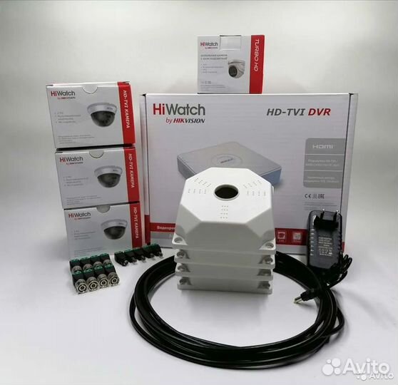 Видеонаблюдение 4 камеры с установкой