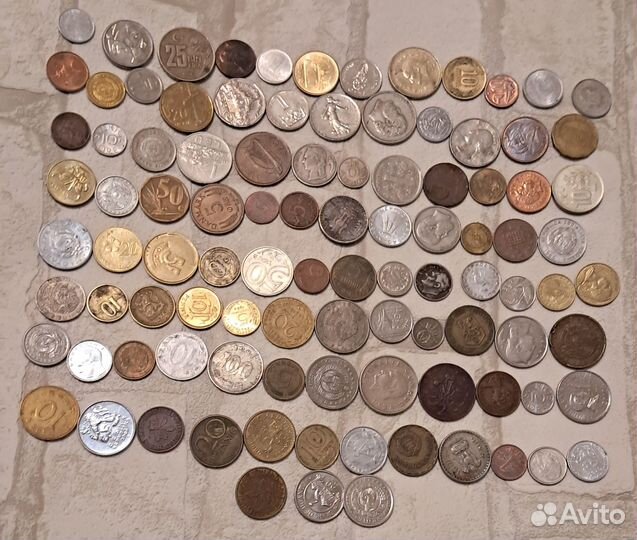 Лот 100 Монет Весь Мир, 5 континентов Без Повторов