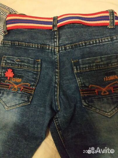 Джинсы и рубашка на рост 104-110