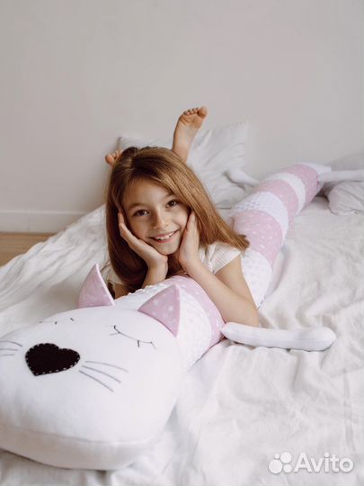 Подушка котик для беременных бортик в кроватку