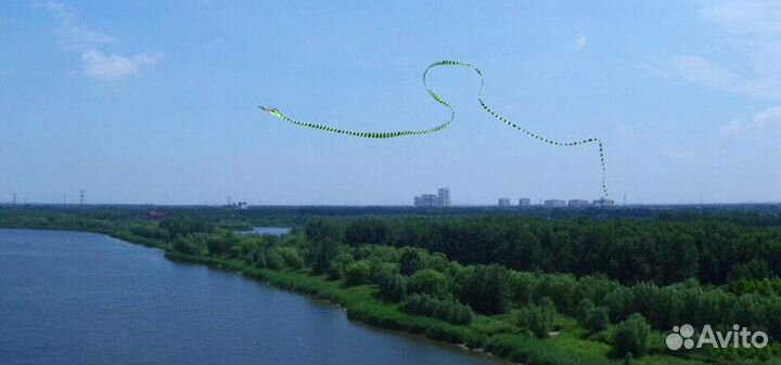 Красивый и яркий воздушный змей, 15 мeтрoв