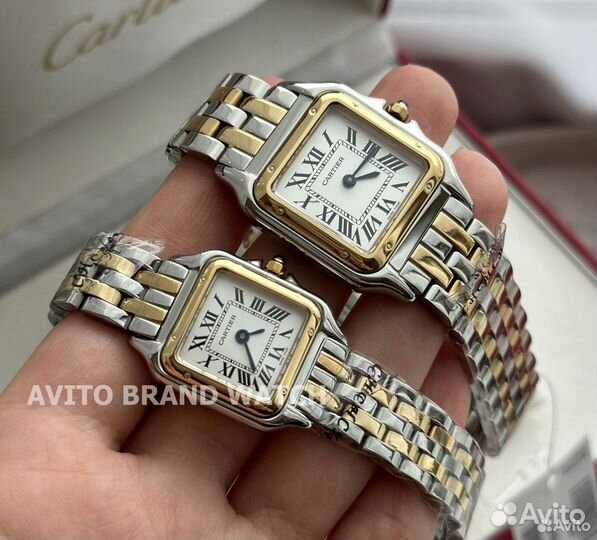 Часы Cartier 27 mm или 22 mm комбинированные Lux