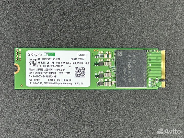 Жёсткий диск SSD SK Hynix BC511 512Gb 321ч