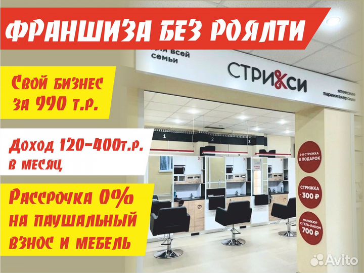 Франшиза парикмахерская с быстрой окупаемостью