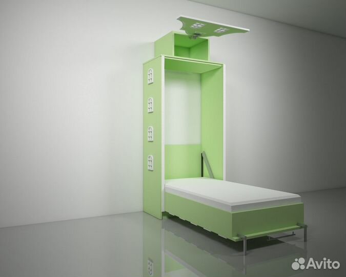 Подъемная откидная шкаф кровать домик детская Б-11