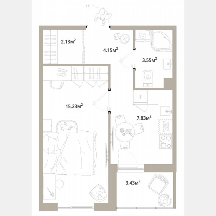 1-к. квартира, 34,6 м², 6/12 эт.