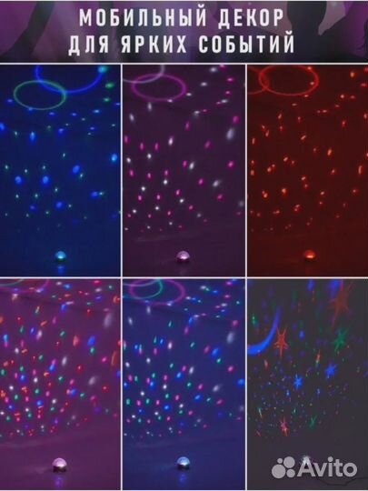 Светодиодный музыкальный проектор Диско Шар