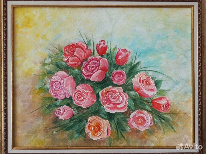 Картина маслом на холсте цветы