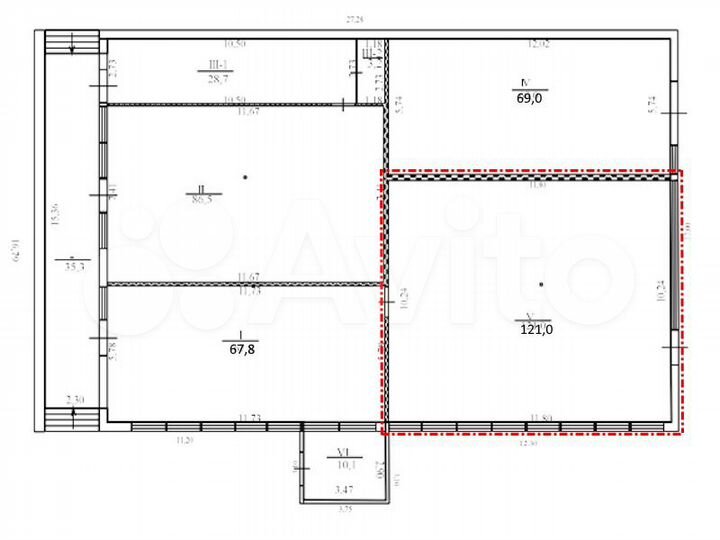 Свободного назначения, спорт 68- 121 м²