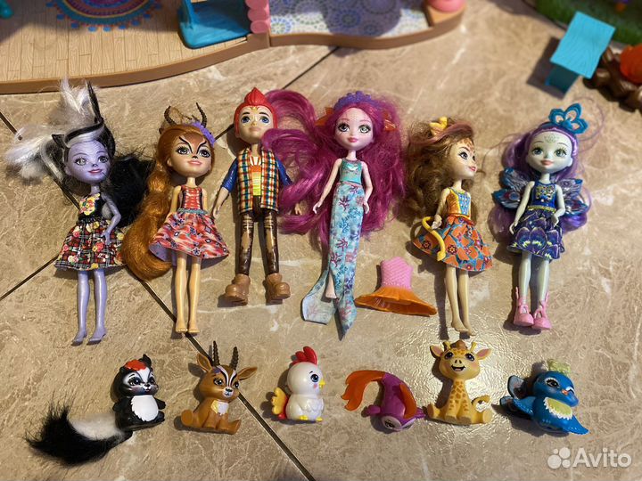 Enchantimals домик + куклы+ пикник