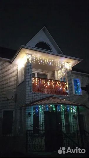 Гирлянда уличная IP65 бахрома 5м теплый цвет