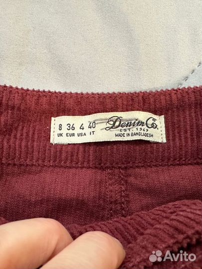 Юбка вельветовая женская бордовая 42