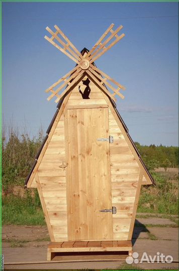 Дачный туалет деревянный прямоугольник MQJ