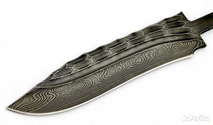 Клинок Косуля, сталь дамаск, камень-долы