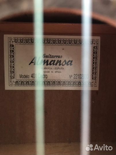 Гитара классическа almansa 401 Cedar-6