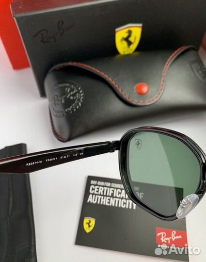 Очки ray ban ferrari зеленые