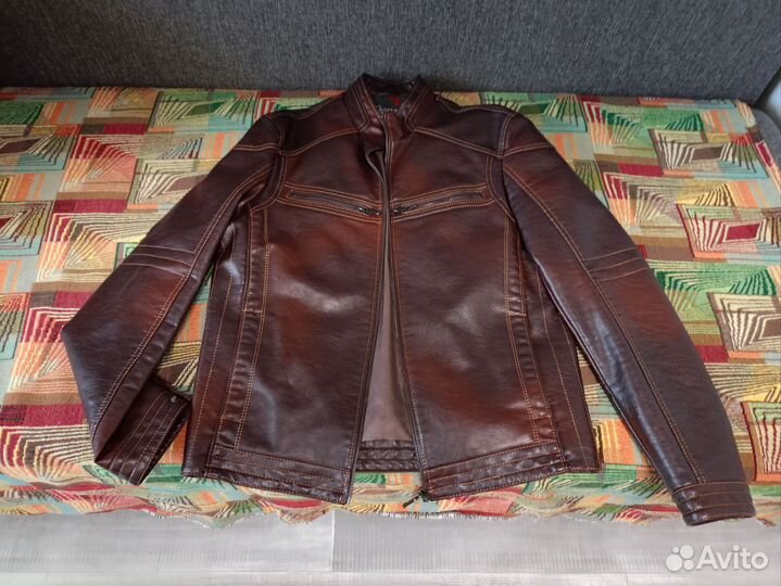 Кожаная куртка мужская 48 50