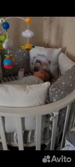 Круглый, овальный матрас, бортики, одеяло