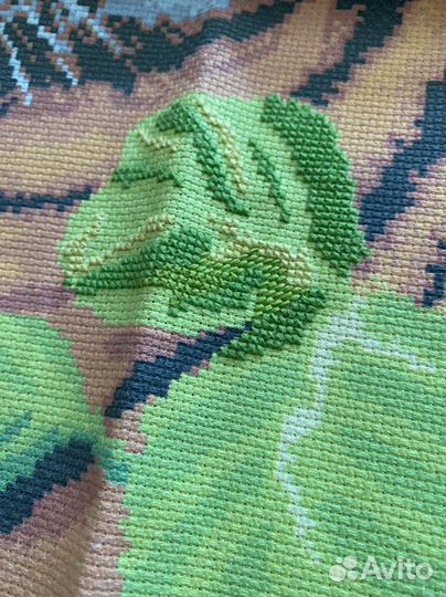 Канва с нанесенным рисунком тигры