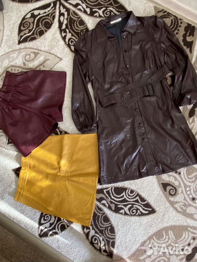 Кожаные шорты, юбка кожаная, платье