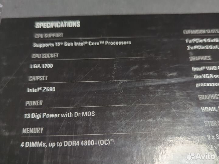 Материнская плата asrock z690 pro rs