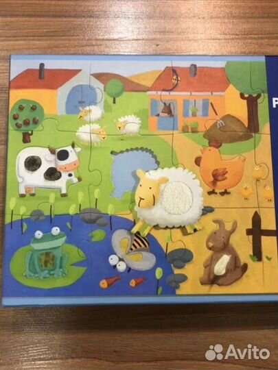 Djeco пазл гигант тактилтный с животными