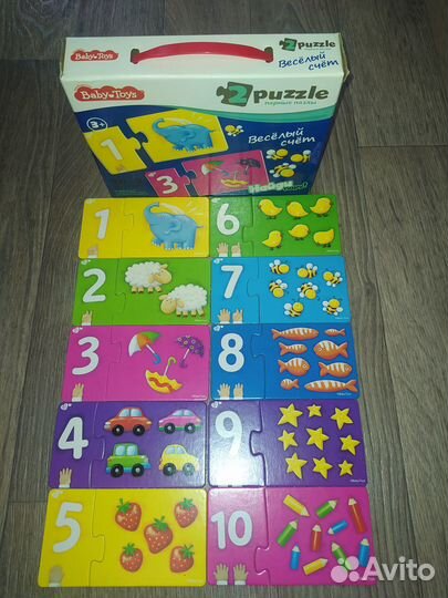 Развивающий пазл цифры Веселый счет Парные