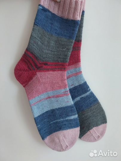 Носки ручной вязки шерстяные